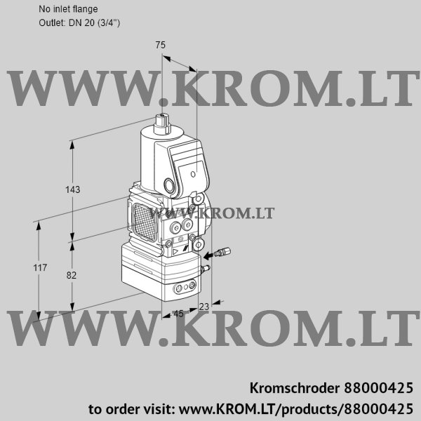 Kromschroder VAG 1-/20R/NKAE, 88000425 air/gas ratio control, 88000425