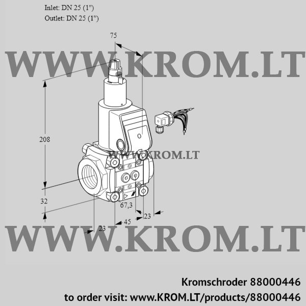 Kromschroder VAS 125R/LW, 88000446 gas solenoid valve, 88000446