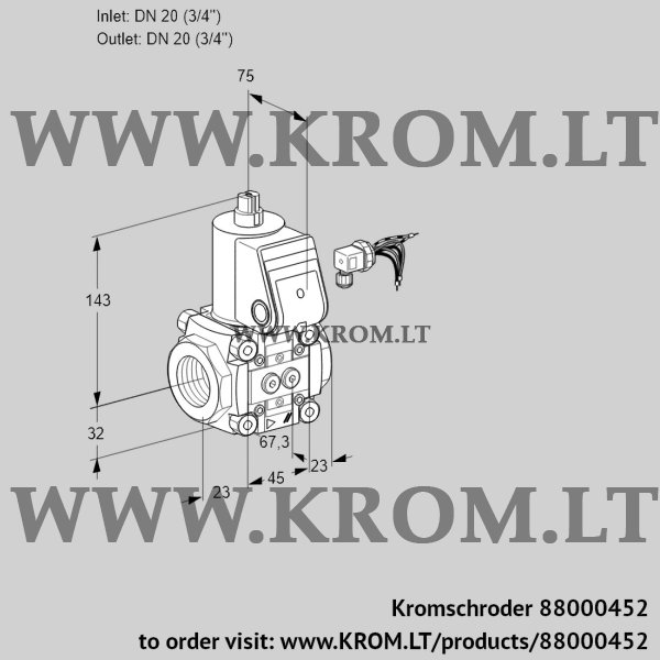 Kromschroder VAS 120R/NW, 88000452 gas solenoid valve, 88000452