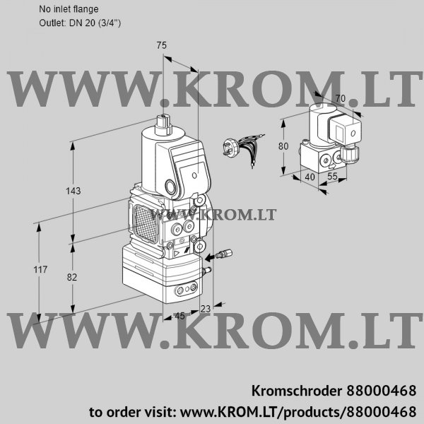 Kromschroder VAG 1-/20R/NWAE, 88000468 air/gas ratio control, 88000468