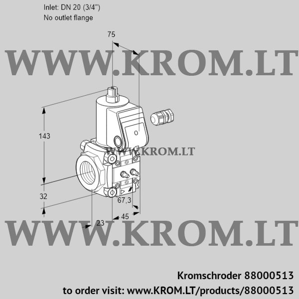 Kromschroder VAS 120/-R/NW, 88000513 gas solenoid valve, 88000513