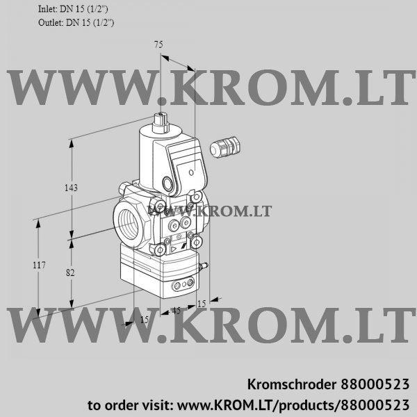 Kromschroder VAD 115R/NK-25B, 88000523 pressure regulator, 88000523