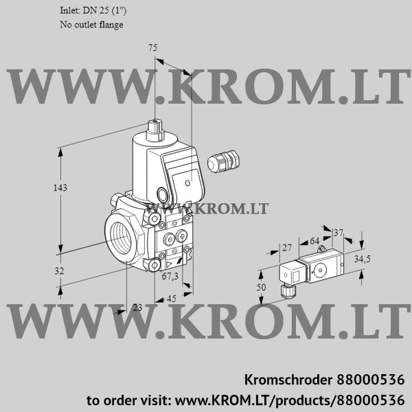 Kromschroder VAS 125/-R/NW, 88000536 gas solenoid valve, 88000536