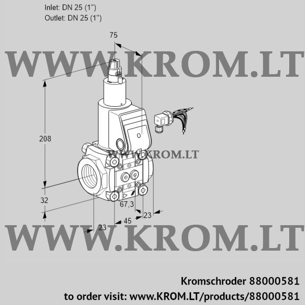 Kromschroder VAS 125R/LW, 88000581 gas solenoid valve, 88000581