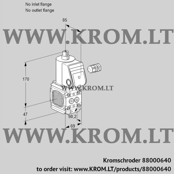 Kromschroder VAS 2-/NW, 88000640 gas solenoid valve, 88000640