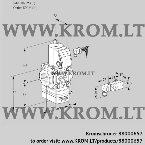 Kromschroder VAD 125R/NK-100A, 88000657 pressure regulator, 88000657