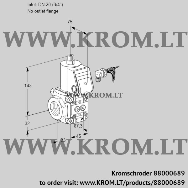 Kromschroder VAS 120/-R/NW, 88000689 gas solenoid valve, 88000689