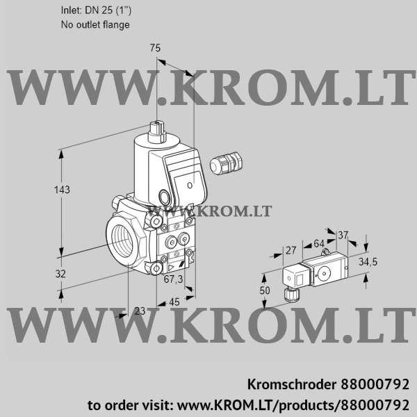 Kromschroder VAS 125/-R/NW, 88000792 gas solenoid valve, 88000792