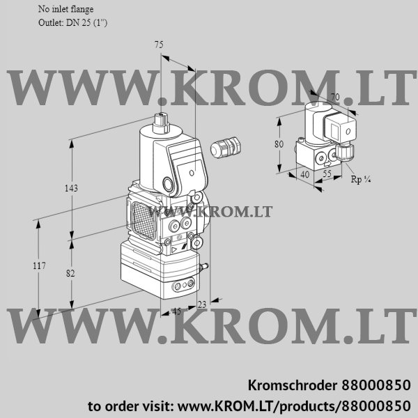 Kromschroder VAD 1-/25R/NW-100A, 88000850 pressure regulator, 88000850