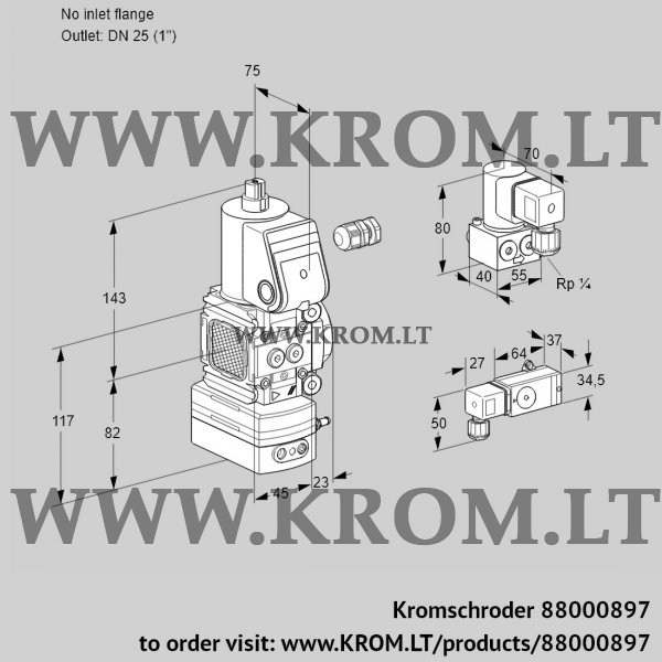 Kromschroder VAD 1-/25R/NW-100A, 88000897 pressure regulator, 88000897