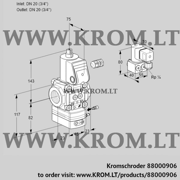 Kromschroder VAG 120R/NWAE, 88000906 air/gas ratio control, 88000906