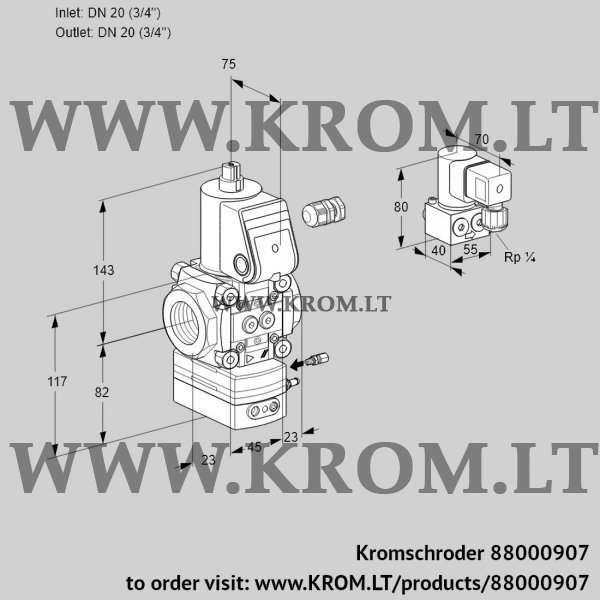 Kromschroder VAG 120R/NWAE, 88000907 air/gas ratio control, 88000907