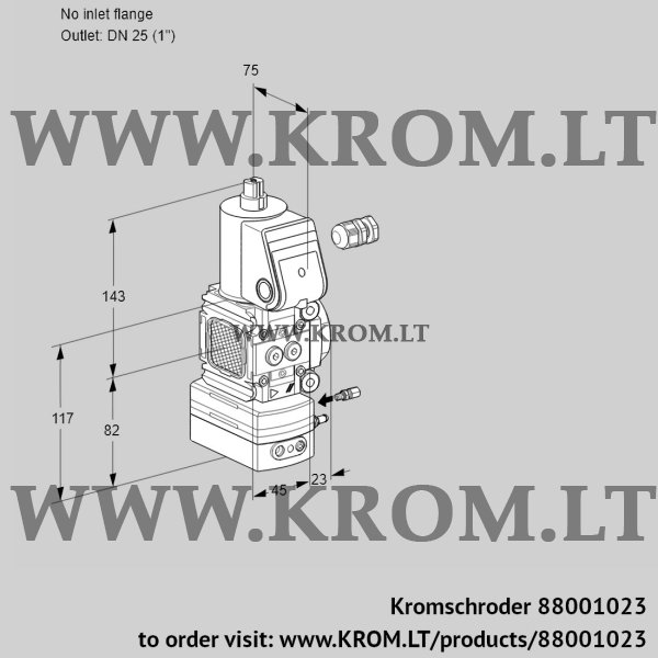 Kromschroder VAG 1-/25R/NWAE, 88001023 air/gas ratio control, 88001023