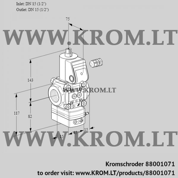 Kromschroder VAD 115R/NK-100B, 88001071 pressure regulator, 88001071