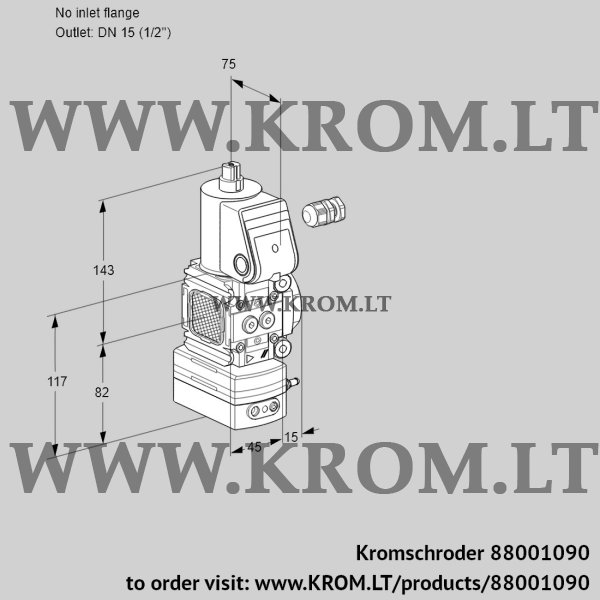 Kromschroder VAD 1-/15R/NQ-100B, 88001090 pressure regulator, 88001090