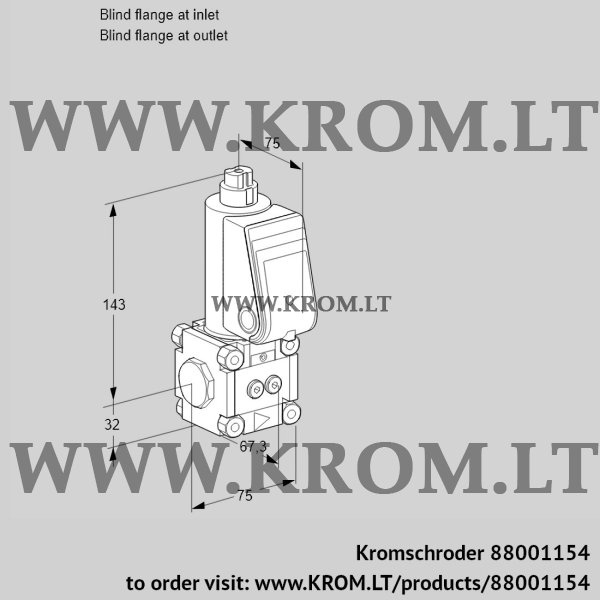 Kromschroder VAS 1-0/NW, 88001154 gas solenoid valve, 88001154