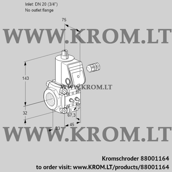 Kromschroder VAS 120/-R/NQ, 88001164 gas solenoid valve, 88001164