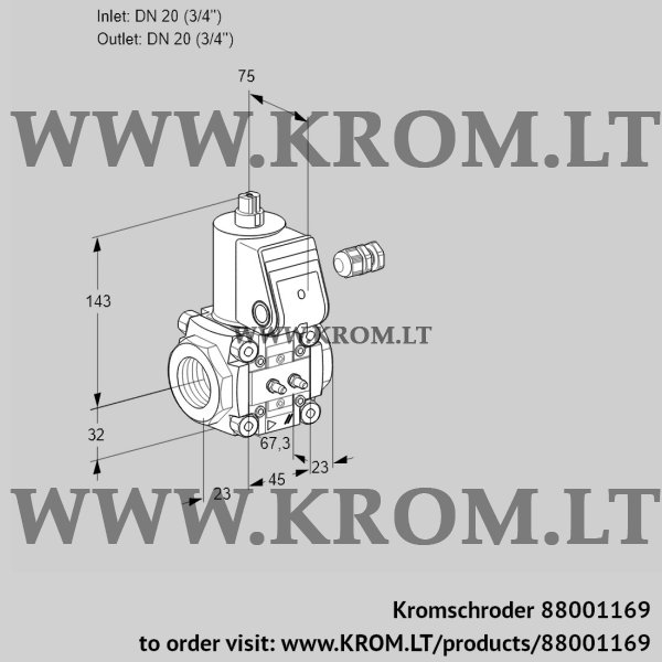 Kromschroder VAS 120R/NQ, 88001169 gas solenoid valve, 88001169