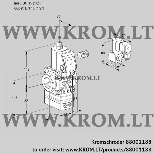 Kromschroder VAD 115R/NW-50B, 88001188 pressure regulator, 88001188