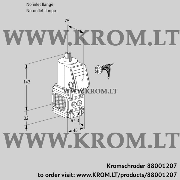 Kromschroder VAS 1-/NW, 88001207 gas solenoid valve, 88001207