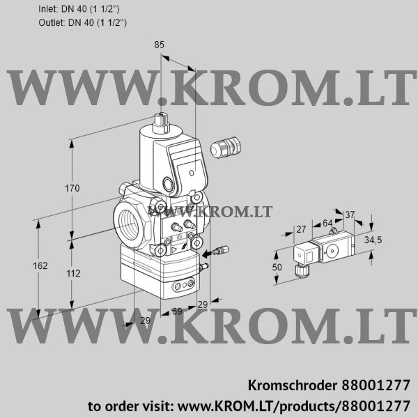 Kromschroder VAG 240R/NWAE, 88001277 air/gas ratio control, 88001277