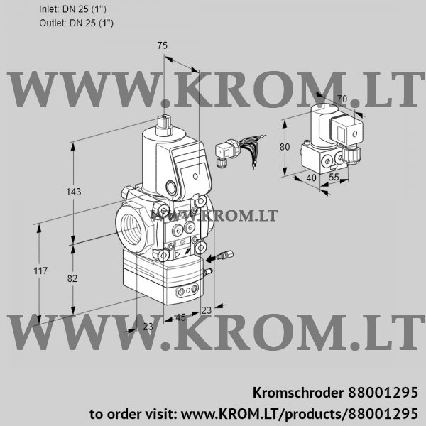 Kromschroder VAG 125R/NWAE, 88001295 air/gas ratio control, 88001295