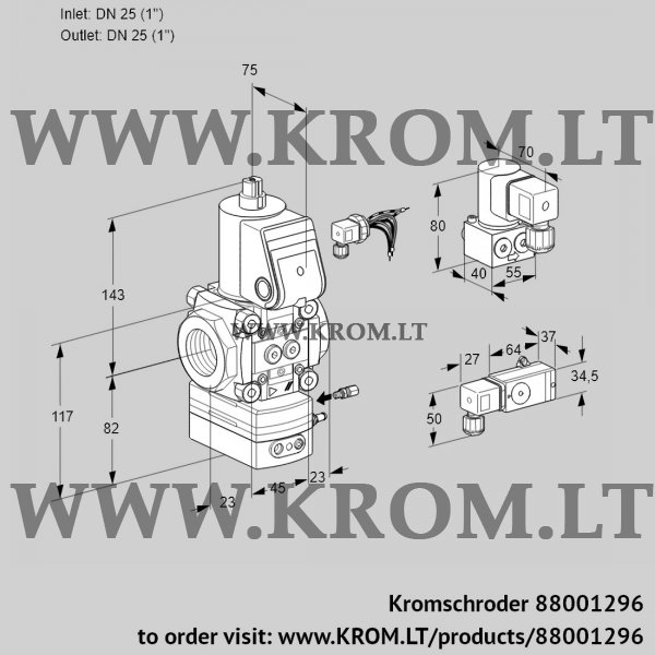 Kromschroder VAG 125R/NWAE, 88001296 air/gas ratio control, 88001296