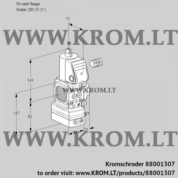 Kromschroder VAD 1-/25R/NQ-100A, 88001307 pressure regulator, 88001307