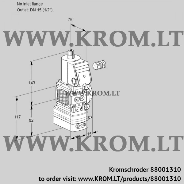 Kromschroder VAD 1-/15R/NQ-100B, 88001310 pressure regulator, 88001310