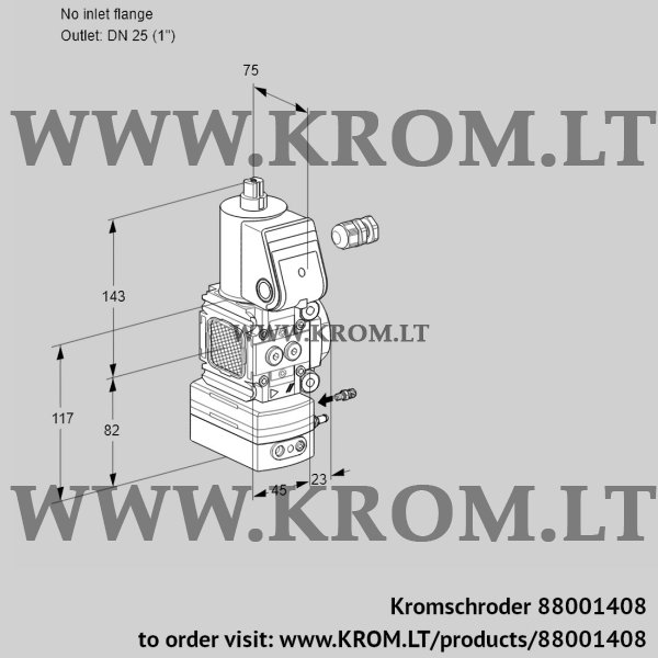 Kromschroder VAG 1-/25R/NWAK, 88001408 air/gas ratio control, 88001408