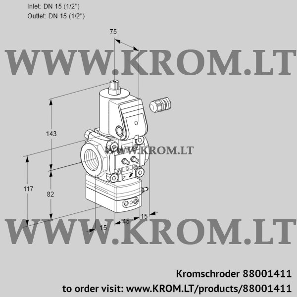 Kromschroder VAD 115R/NW-25B, 88001411 pressure regulator, 88001411