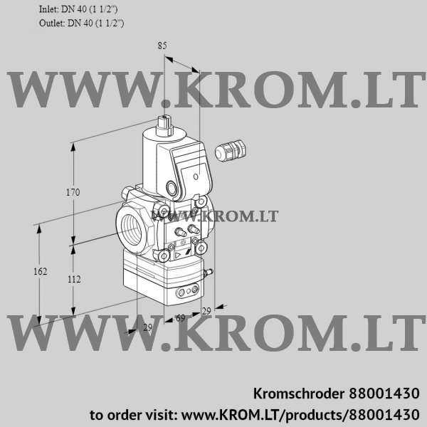 Kromschroder VAD 240R/NW-50A, 88001430 pressure regulator, 88001430