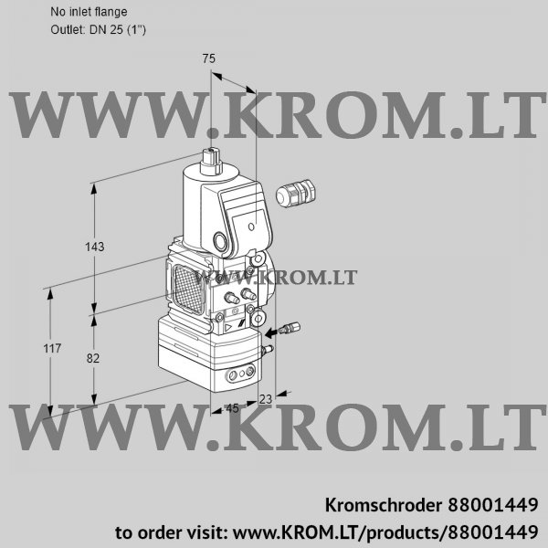 Kromschroder VAG 1-/25R/NWAE, 88001449 air/gas ratio control, 88001449
