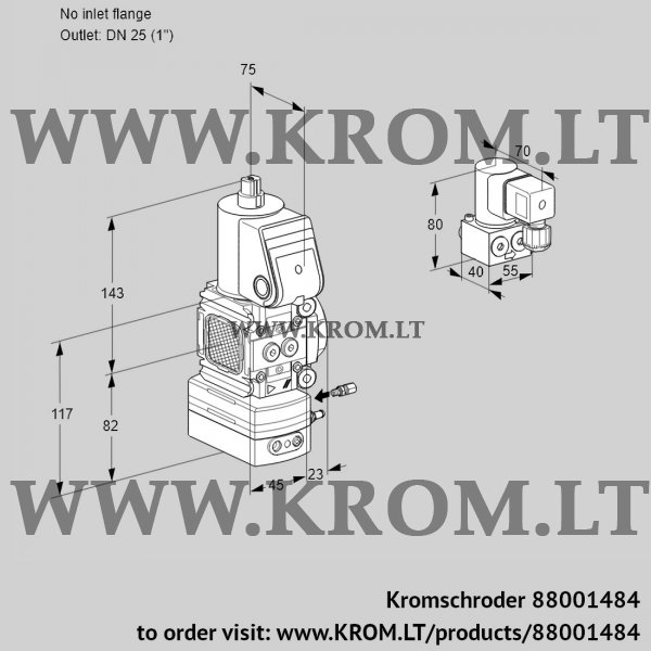 Kromschroder VAG 1-/25R/NWAE, 88001484 air/gas ratio control, 88001484