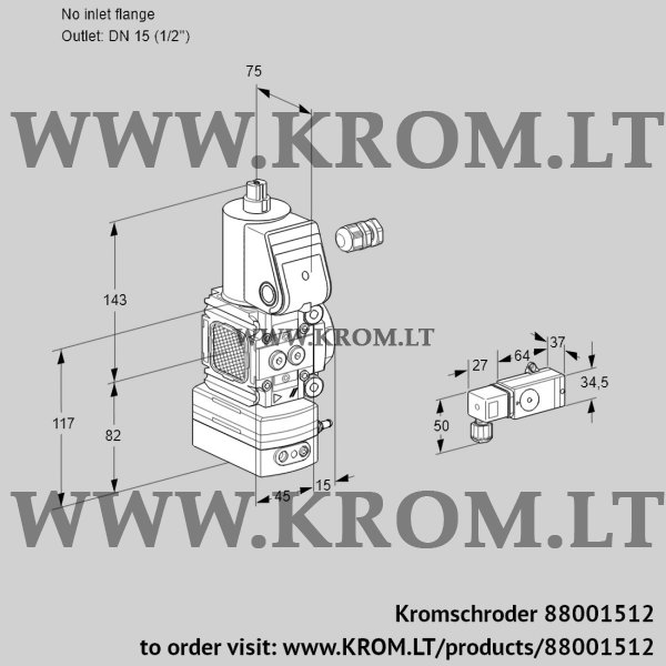 Kromschroder VAD 1-/15R/NW-100B, 88001512 pressure regulator, 88001512