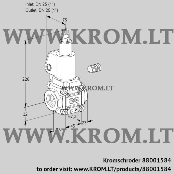 Kromschroder VAS 125R/LWGL, 88001584 gas solenoid valve, 88001584