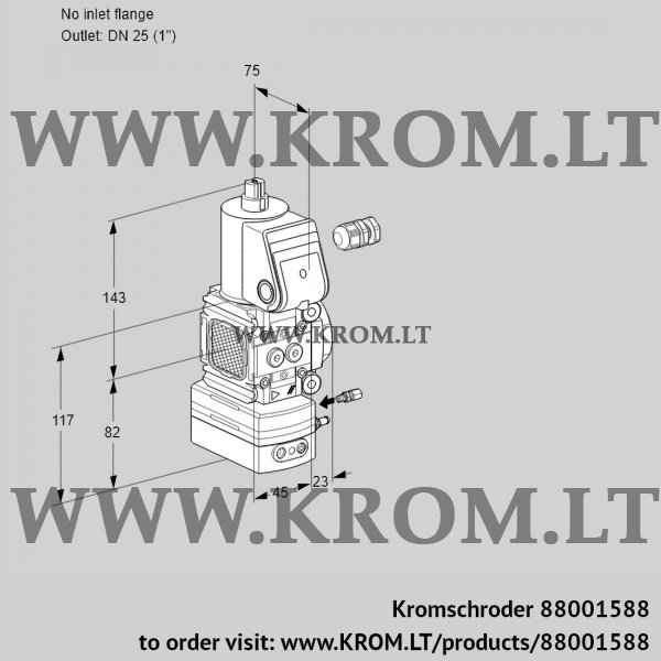 Kromschroder VAG 1-/25R/NQAE, 88001588 air/gas ratio control, 88001588