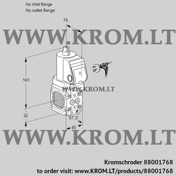 Kromschroder VAS 1-/NWSR, 88001768 gas solenoid valve, 88001768