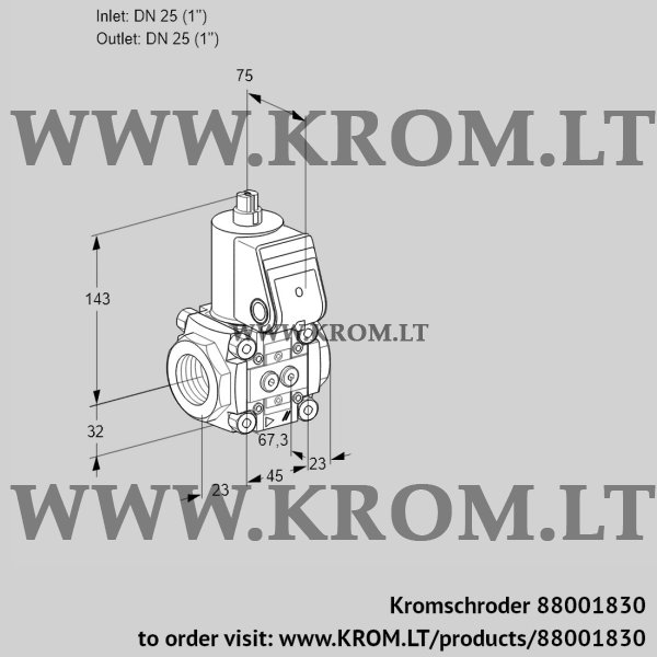 Kromschroder VAS 1T25N/NQ, 88001830 gas solenoid valve, 88001830