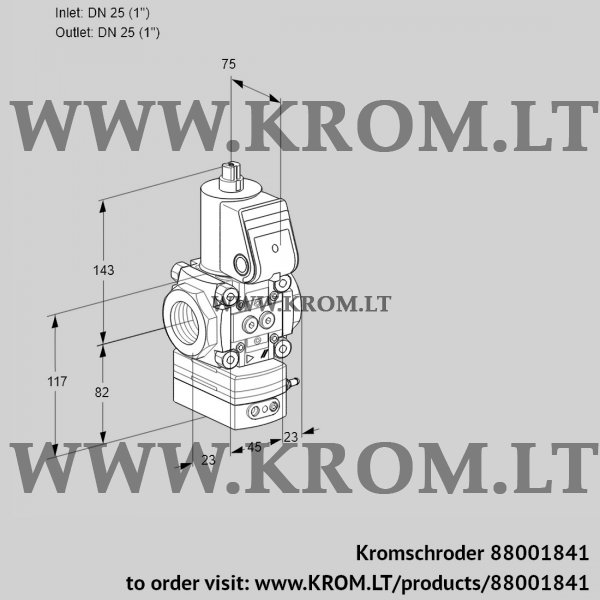 Kromschroder VAD 1T25N/NQ-100A, 88001841 pressure regulator, 88001841