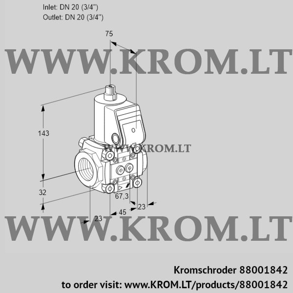 Kromschroder VAS 1T20N/NQ, 88001842 gas solenoid valve, 88001842