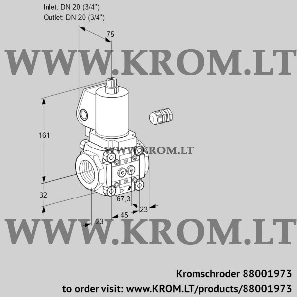 Kromschroder VAS 120R/NWSL, 88001973 gas solenoid valve, 88001973