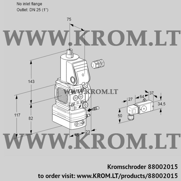 Kromschroder VAG 1-/25R/NWAE, 88002015 air/gas ratio control, 88002015