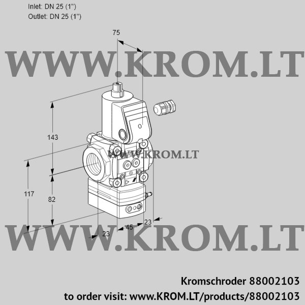 Kromschroder VAG 125R/NWAN, 88002103 air/gas ratio control, 88002103