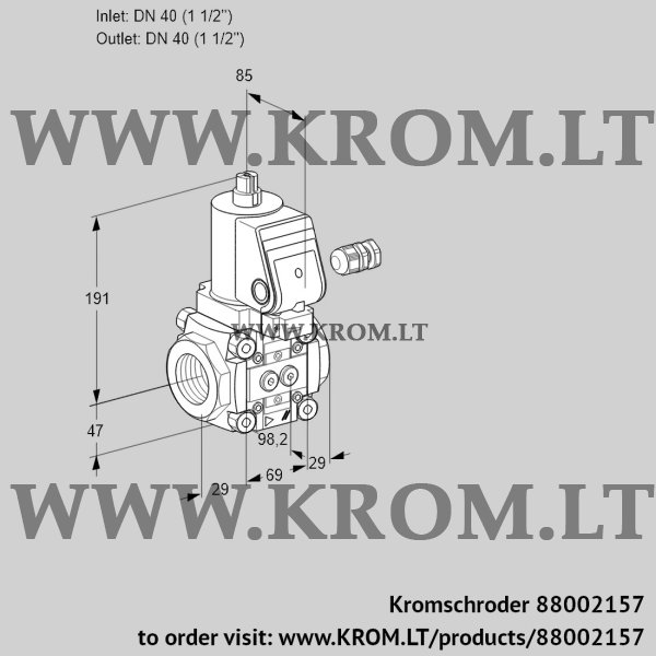 Kromschroder VAS 240R/NWSR, 88002157 gas solenoid valve, 88002157