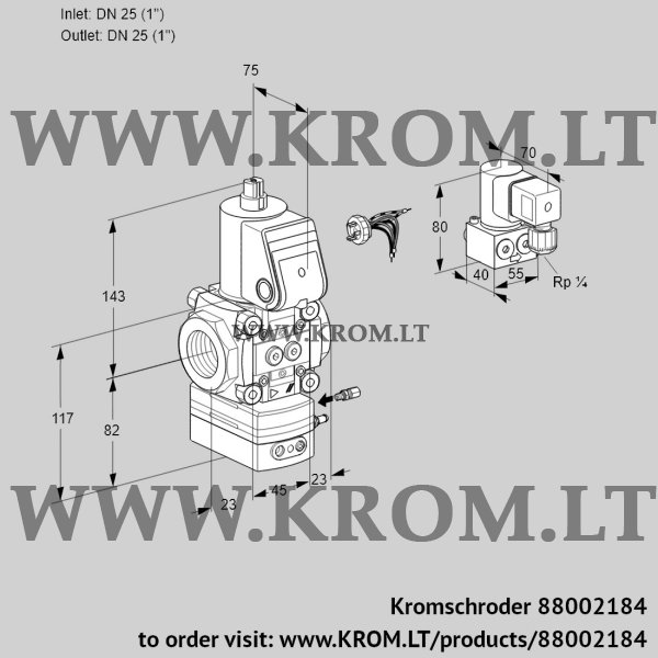 Kromschroder VAG 125R/NQAE, 88002184 air/gas ratio control, 88002184