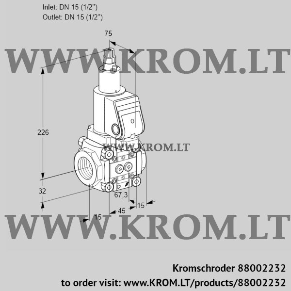 Kromschroder VAS 1T15N/LQGR, 88002232 gas solenoid valve, 88002232