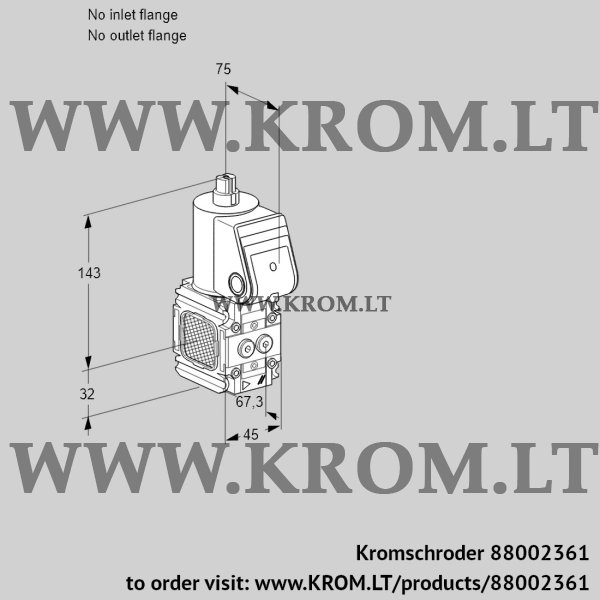 Kromschroder VAS 1T-/NQ, 88002361 gas solenoid valve, 88002361