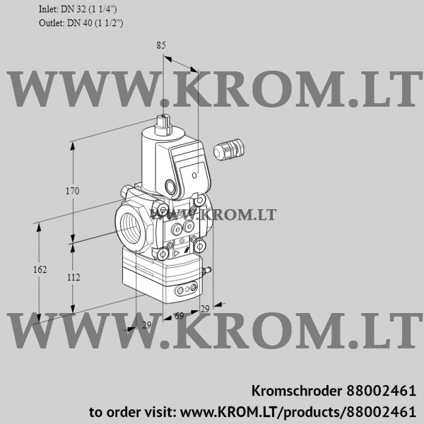 Kromschroder VAG 232/40R/NWAN, 88002461 air/gas ratio control, 88002461