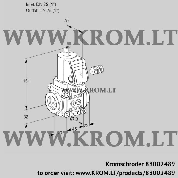 Kromschroder VAS 125R/NKGR, 88002489 gas solenoid valve, 88002489